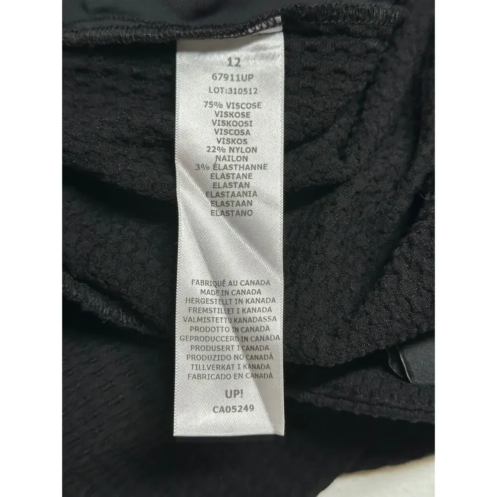 Up! Pants Womens 12 Black Slim Ankle Crop Stretch Textured Minimalist Capsule - Picture 5 of 8